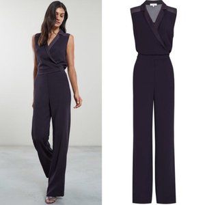 Reiss Dina Navy Tux Jumpsuit
